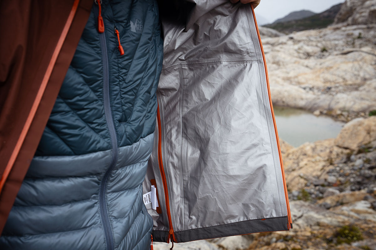 Outdoor Research Foray II rain jacket (interior closeup)